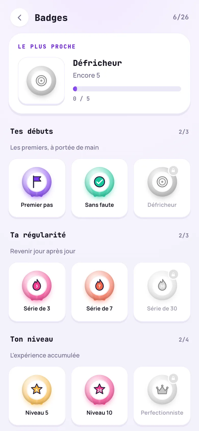 Les badges à débloquer dans Indexatio