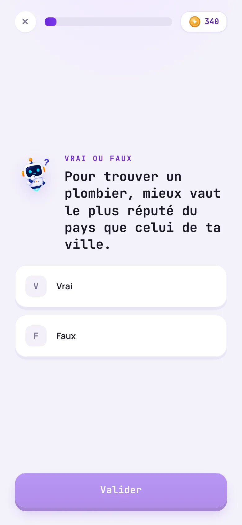 Une question du parcours Rendre ton business visible
